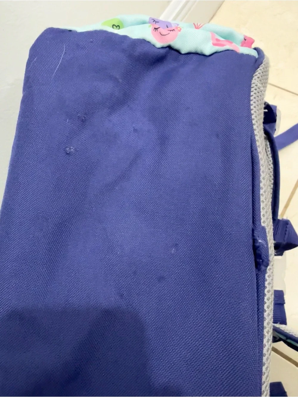 Pottery Barn Kids Mackenzie Large Backpack Bookbag blue-smiley faces GUC